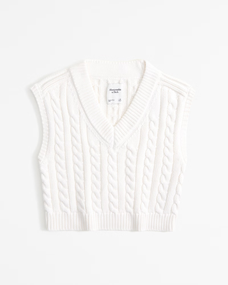 Cable V-Neck Sweater Vest | Abercrombie & Fitch (US)