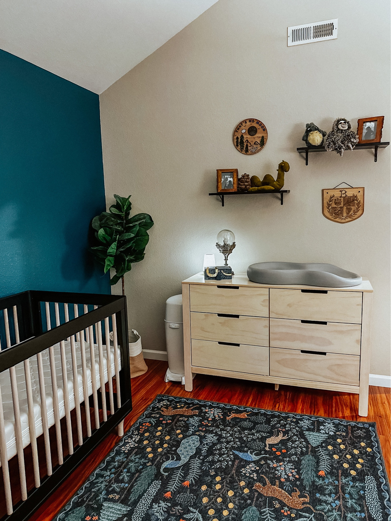 Our changing table corner ✨ nursery dresser, changing pad, changing station, diaper station, crib, sound machine 

#LTKbaby #LTKhome #LTKbump