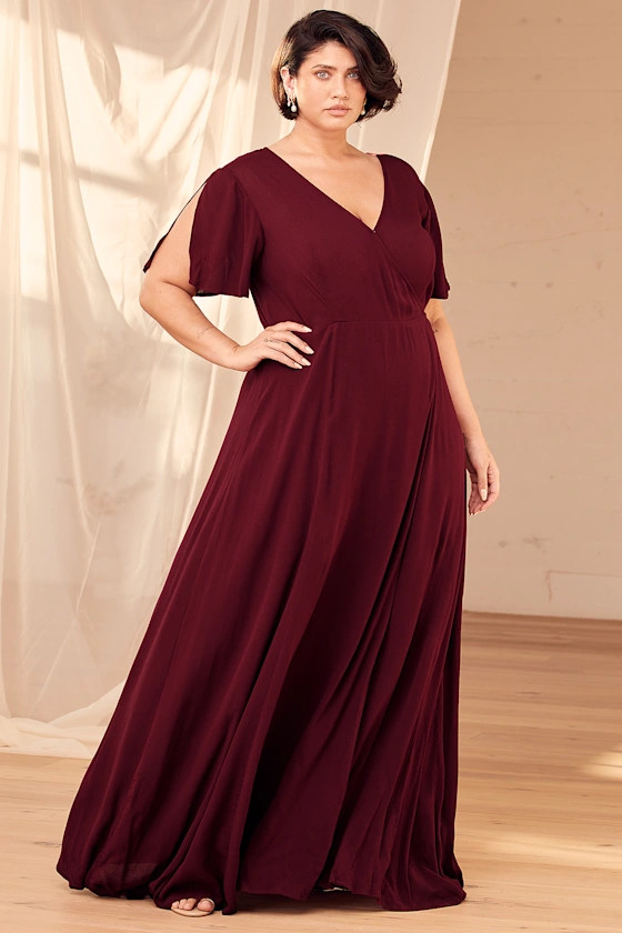 Heart of Marigold Burgundy Wrap Maxi Dress | Lulus (US)