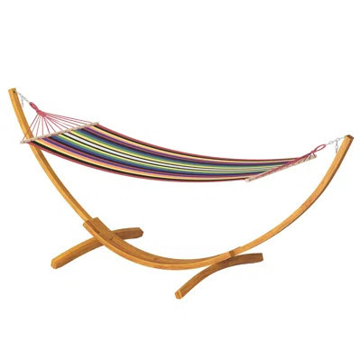 Hammock with Stand, Heavy Duty Outdoor Wooden Hammock, 330lbs Capacity Breathable Portable Wood Hammock Stand for Patio, Backyard & Indoor | Wayfair North America