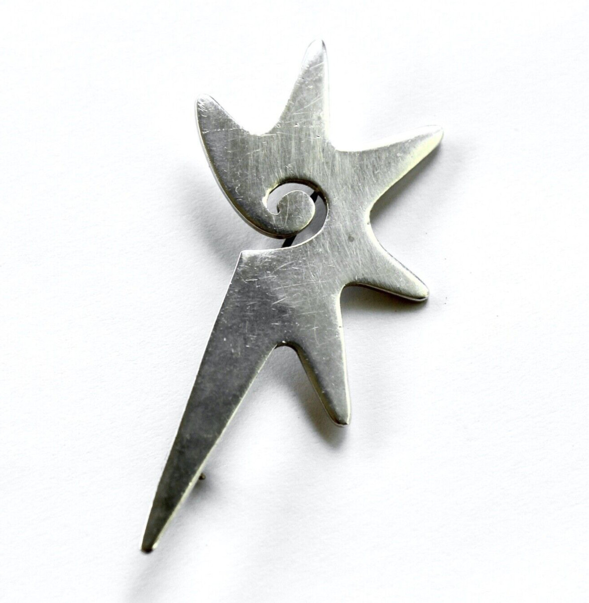 Vntg Mexico 925 Sterling Silver Abstract Shooting Star Fish Modernist Pin Brooch | eBay US