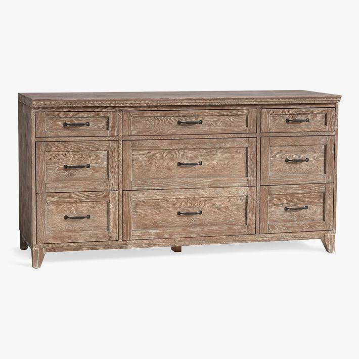 Hampton 9-Drawer Wide Dresser, Smoked Gray | Pottery Barn Teen