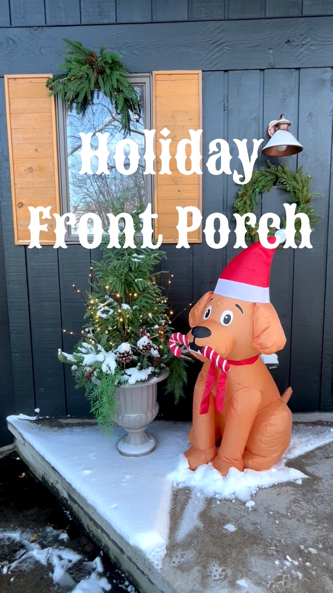 A fresh layer of snow ❄️ added the perfect touch to the front porch planter. 🌲 

#LTKSeasonal #LTKHoliday #LTKHome