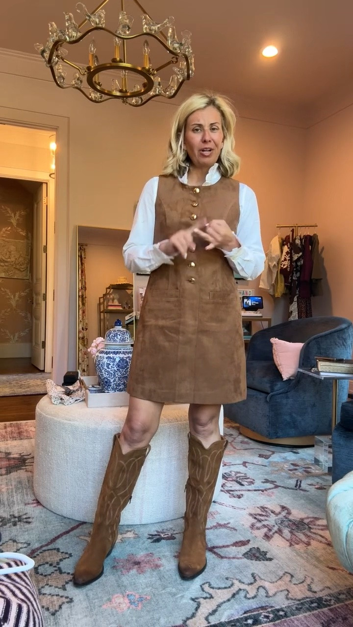 This suede dress is such a yes!

Dress - 2 
Top - xs
Boots - 8 tts

#LTKdayinmylife #LTKSeasonal #LTKOver40