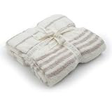 Barefoot Dreams CozyChic Multi Stripe Throw Blanket 45" x 60" (Pearl/Stone) | Amazon (US)