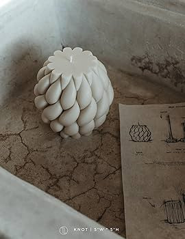 LAWA Knot Ball Candle - Large Beautiful Handmade Pillar Scented Soy Wax Elegant Bubble Aesthetic ... | Amazon (US)