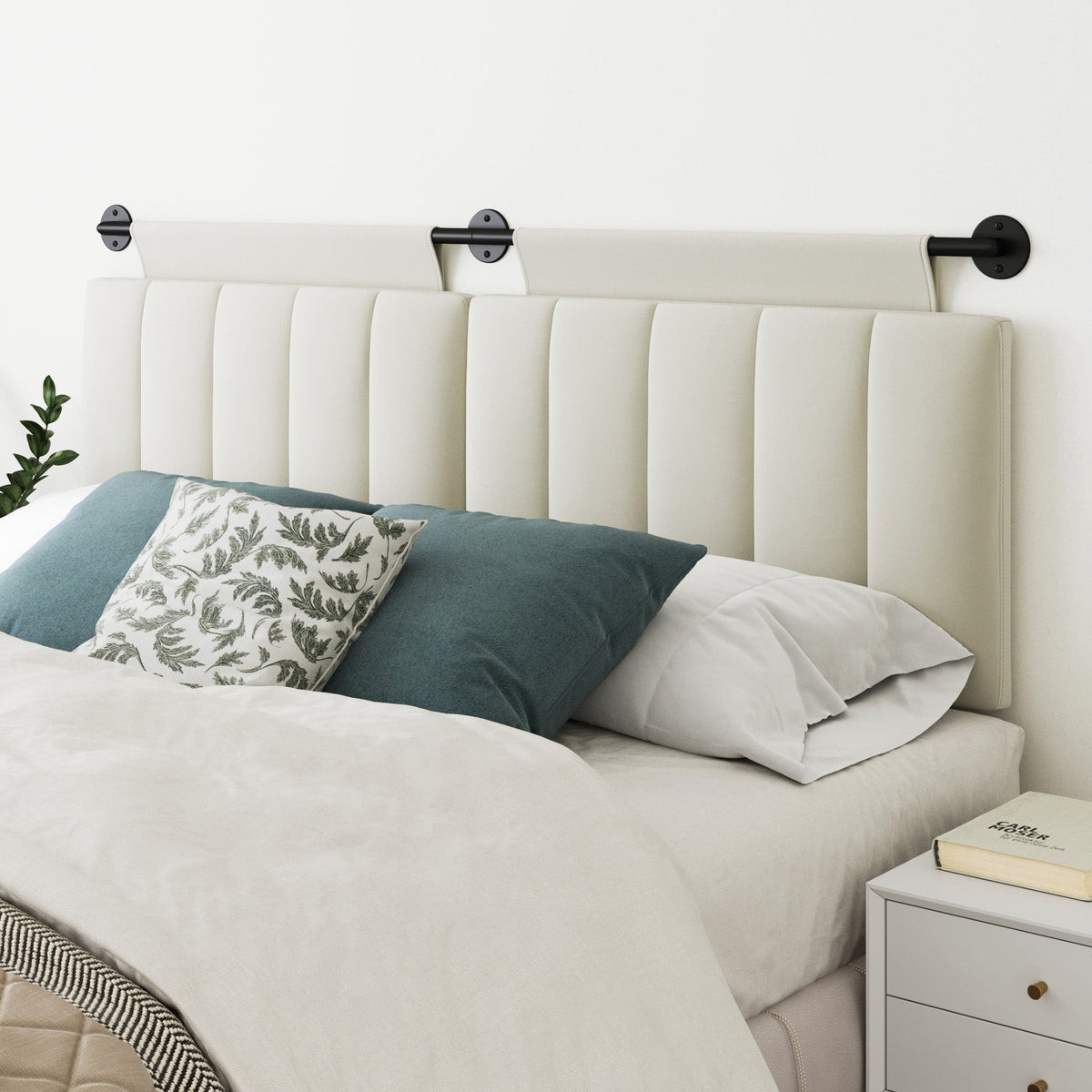 Remi Channel Tufted Headboard | King Size | Wall-Mount Rail | Nathan James