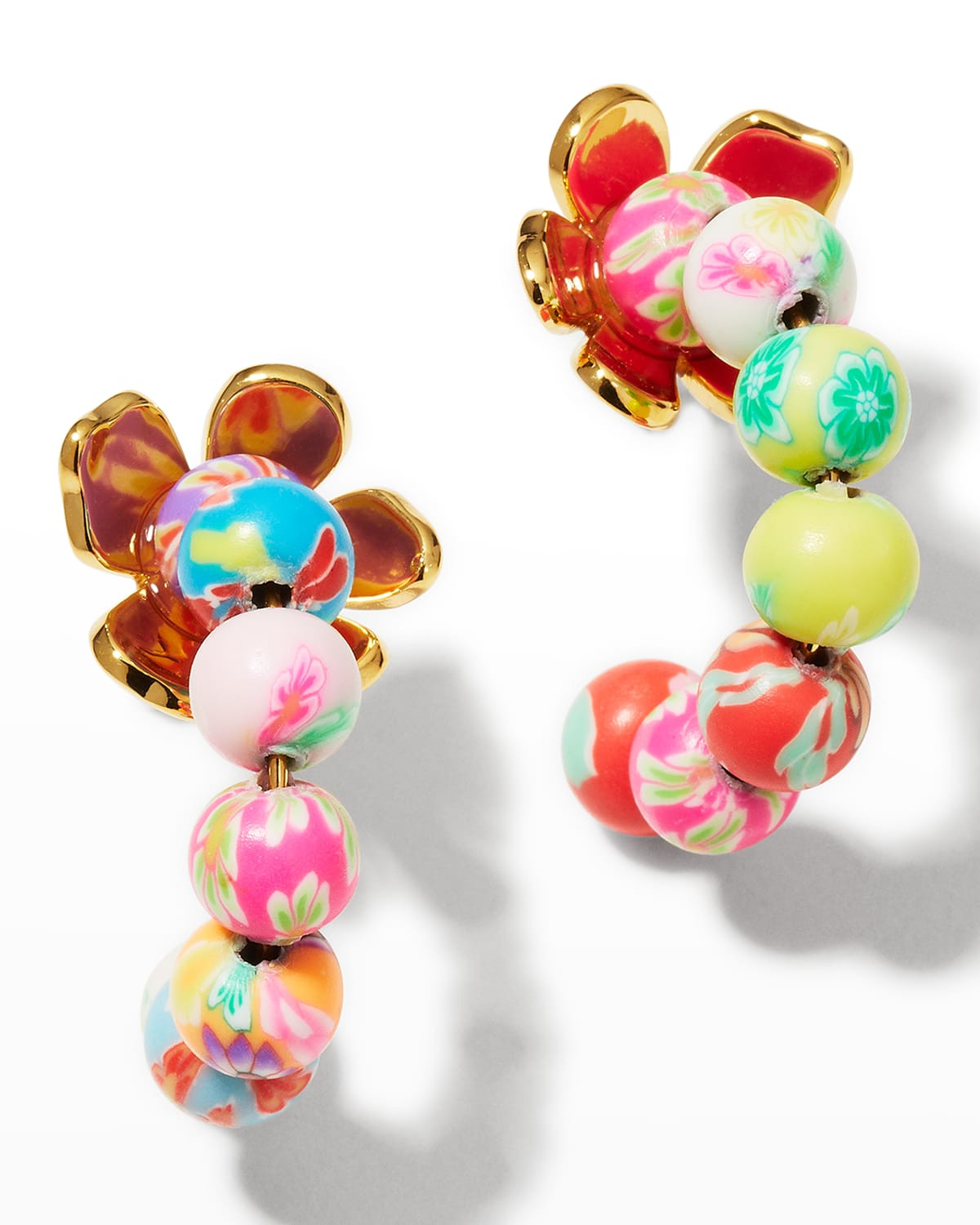 Beaded Azalea Huggie Hoop Earrings | Neiman Marcus