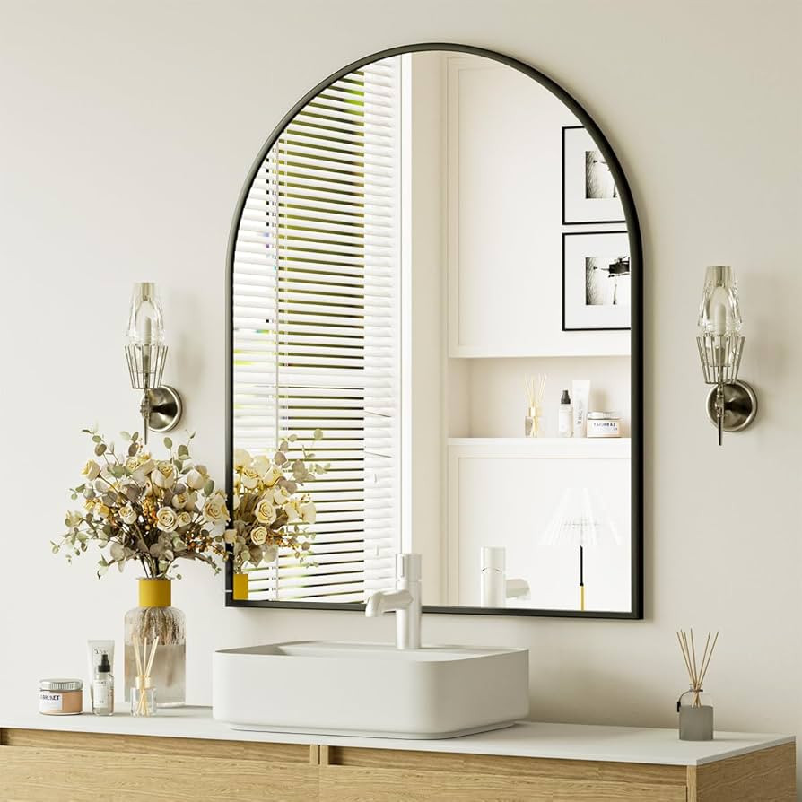 Arch Bathroom Mirror, 32x34 Inch - Wall Mounted Vanity Mirror with Aluminum Alloy Frame - Ideal f... | Amazon (US)