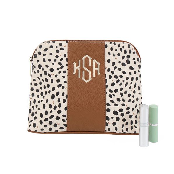 Monogrammed Spotted Cosmetic Bag | Marleylilly