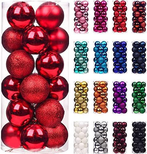 Emopeak 24Pcs Christmas Balls Ornaments for Xmas Christmas Tree - Shatterproof Christmas Tree Dec... | Amazon (US)
