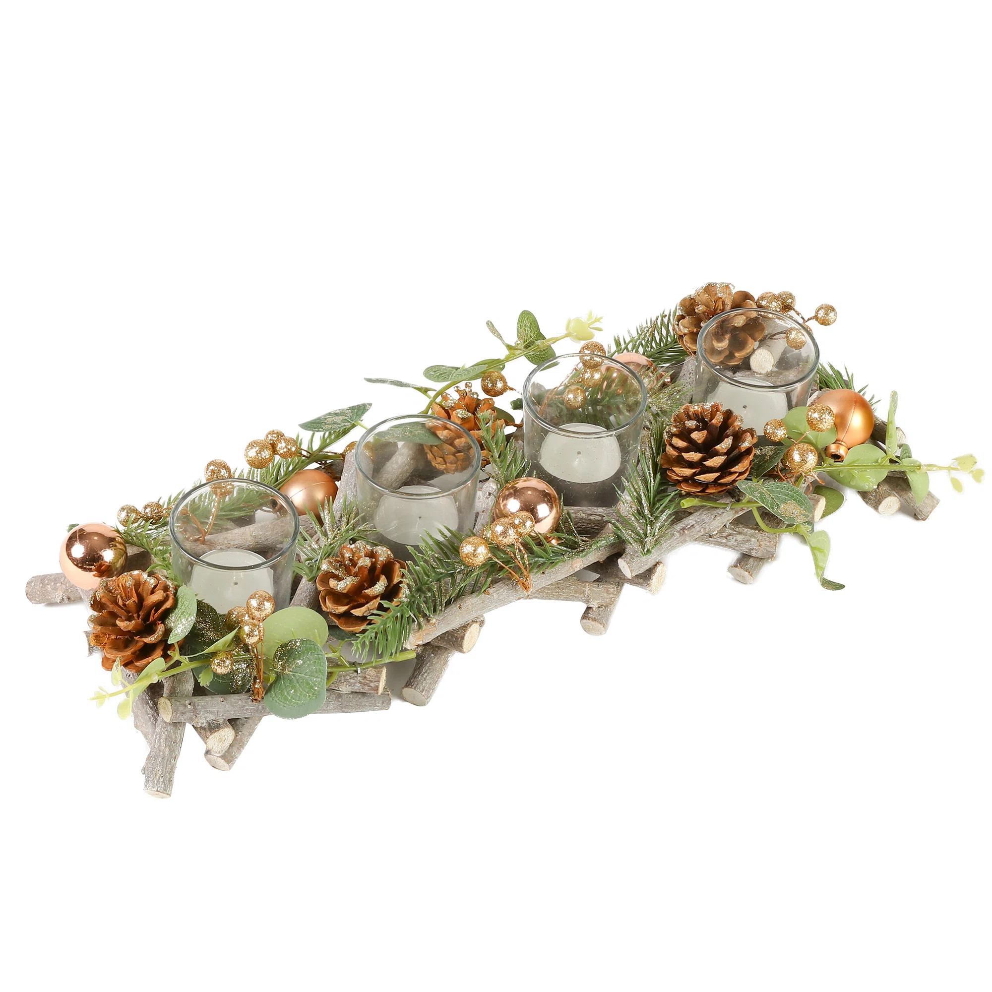 Wood Tabletop / Centrepiece Tealight Holder | Wayfair UK