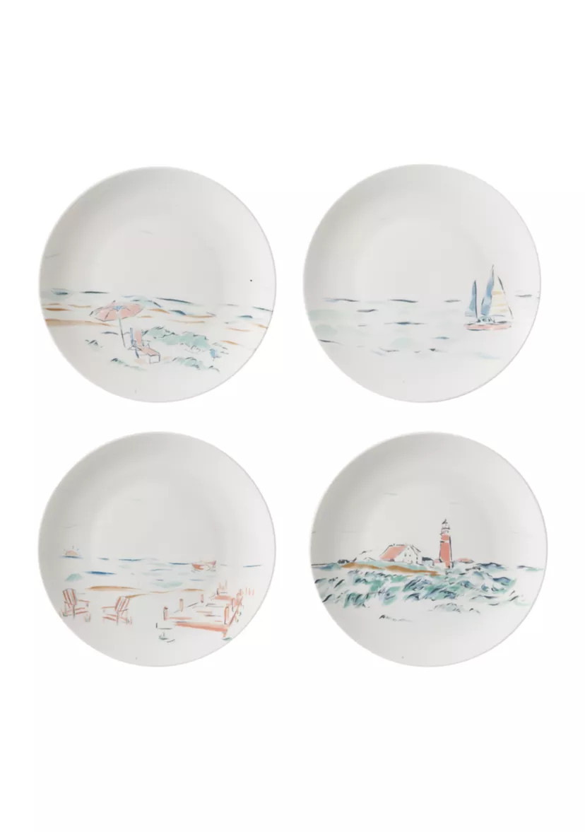 Set of 4 Coastal Salad Plates | Belk