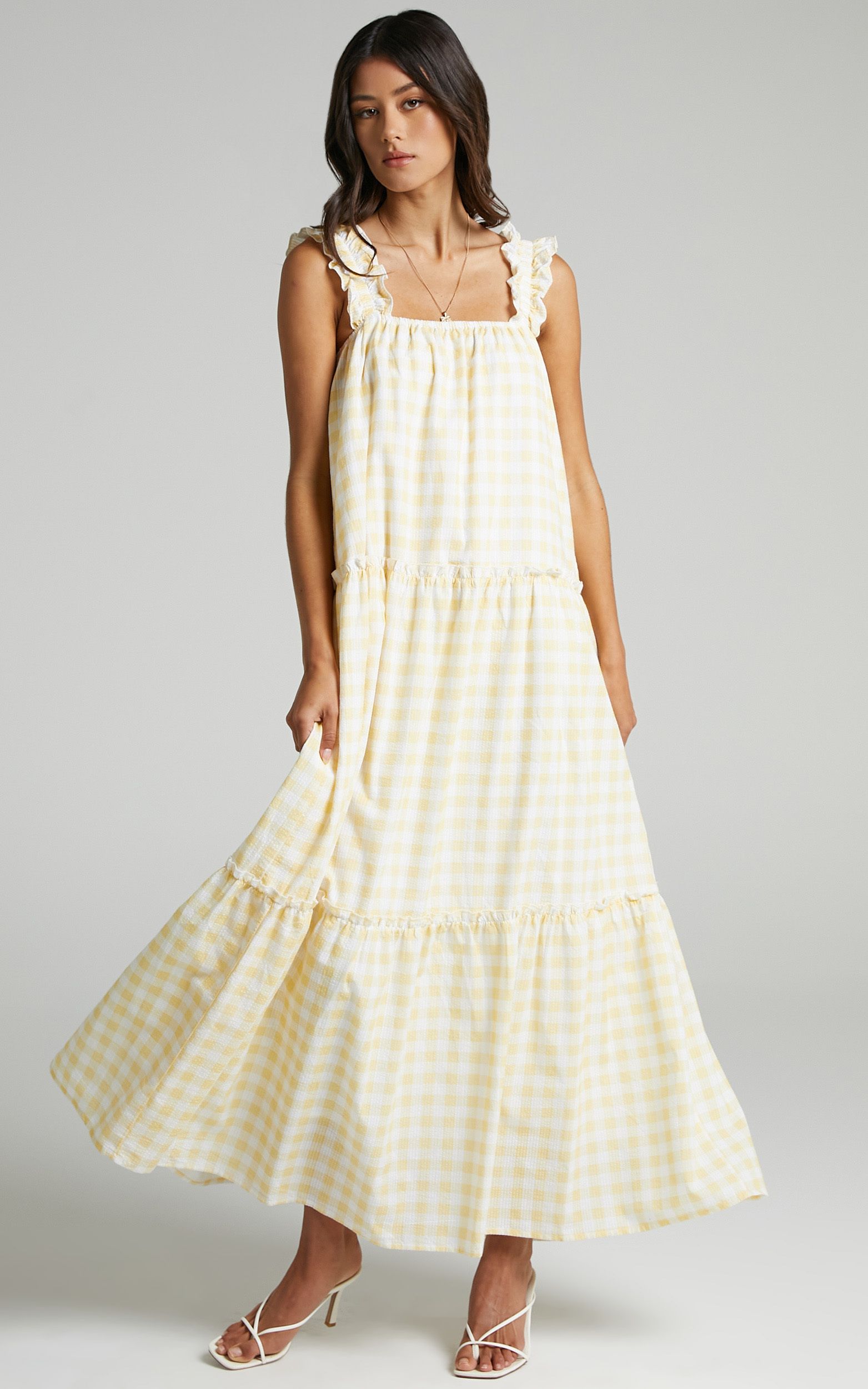 Charlie Holiday - Lottie Dress in Yellow Gingham | Showpo - deactived