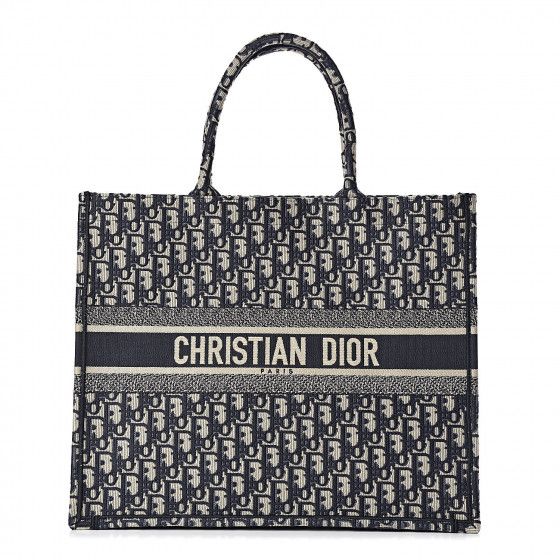 CHRISTIAN DIOR Oblique Book Tote Bleu Multicolor | Fashionphile