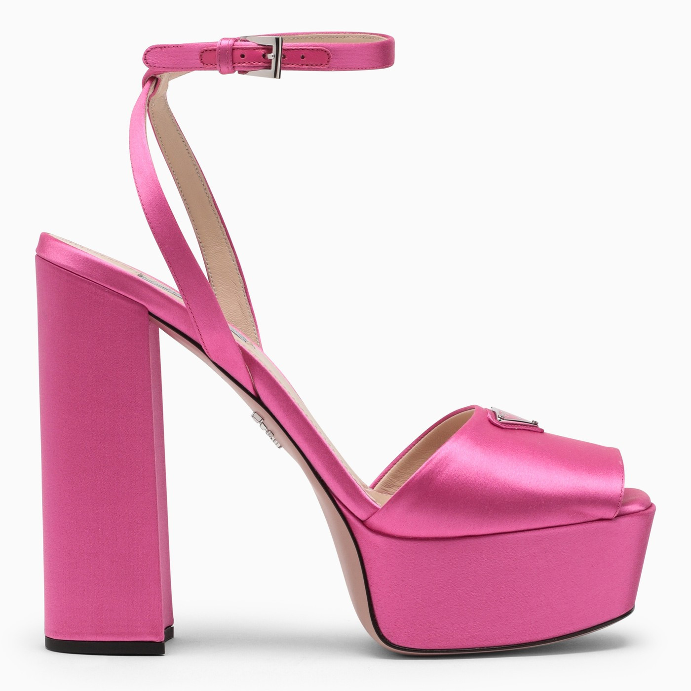 Fuchsia satin sandals | The Double F