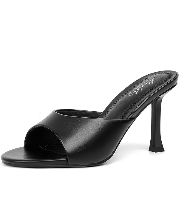 Mostrin Kitten Heels for Women Round Toe Heels With Bow Vintage Mules Sexy Slip on Stiletto Backl... | Amazon (US)