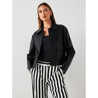 Mango Faux Leather Jacket With Pockets | Very (UK)