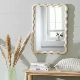 Buy Habitat Solid Ash Wavy Wall Mirror - 75x55cm | Wall mirrors | Habitat | Habitat UK