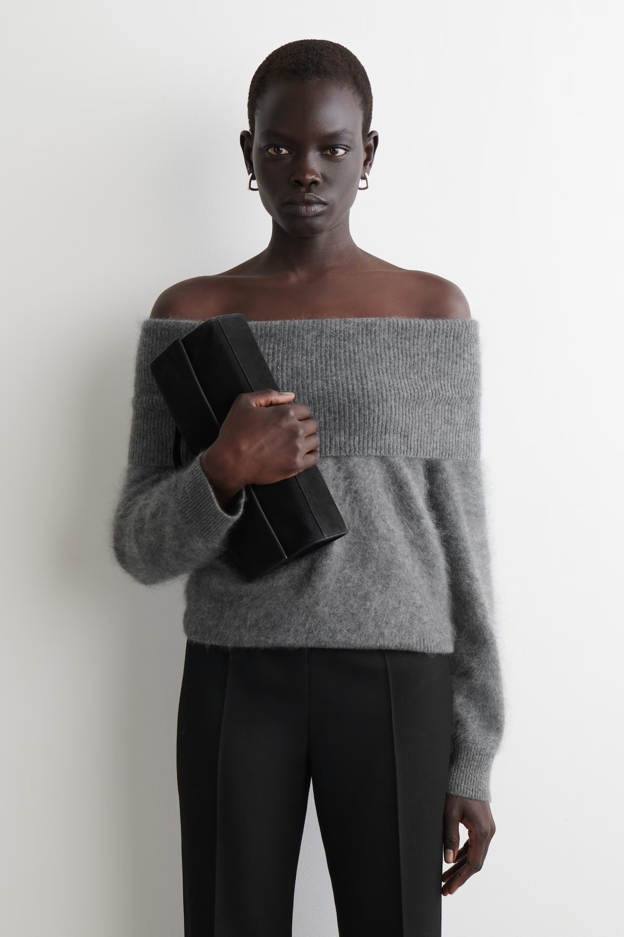 OFF-THE-SHOULDER MERINO WOOL JUMPER - GREY | COS GB | COS UK
