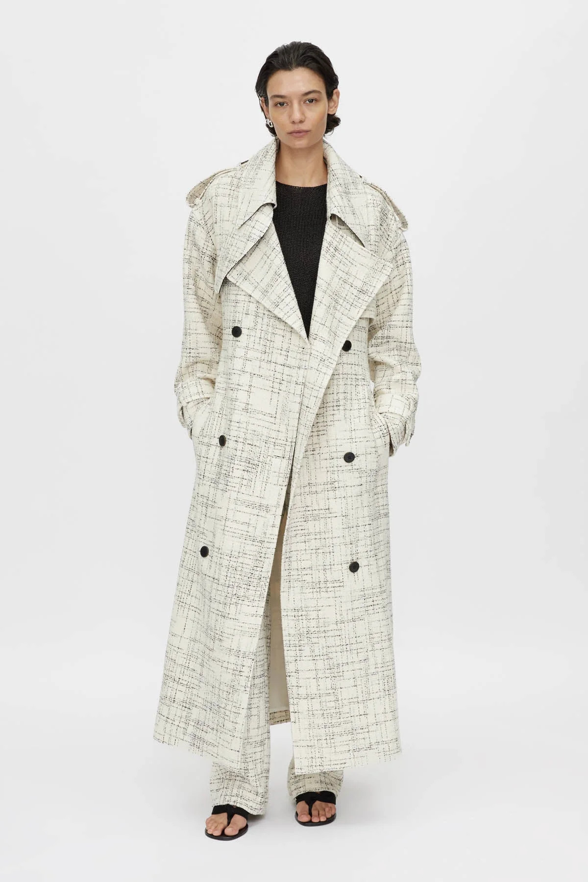 Corvina Trench Coat in Cream Cross Hatch   CAMILLA AND MARC® C&M | CAMILLA AND MARC (ANZ)
