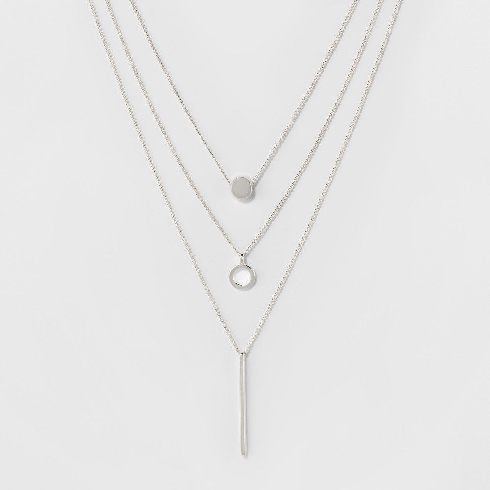 Multi Strand Short Necklace - A New Day Silver | Target