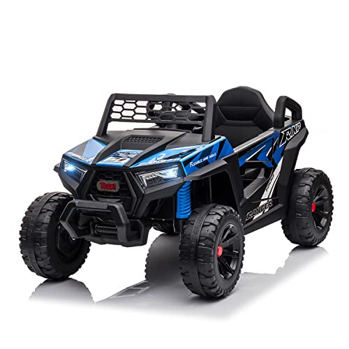 TOBBI 12V Kids Ride on Car, Electric Off-Road UTV Truck with Forward and Reverse Functions, Double Open Doors, Safety Belt, Horn, Music, and Lights for Kids Aged 3-5 Years (Blue) | Amazon (US)