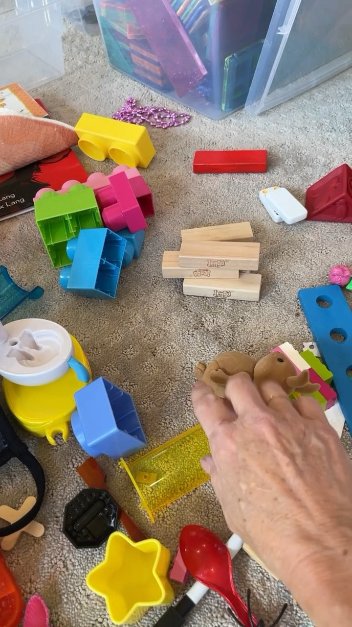 Sorting toys — it can be intimidating! Lay out small piles and work your way through. Use bins to help contain the categories to make sorting easier! 

#home #organize #toys #toyorganization 

#LTKhome #LTKkids