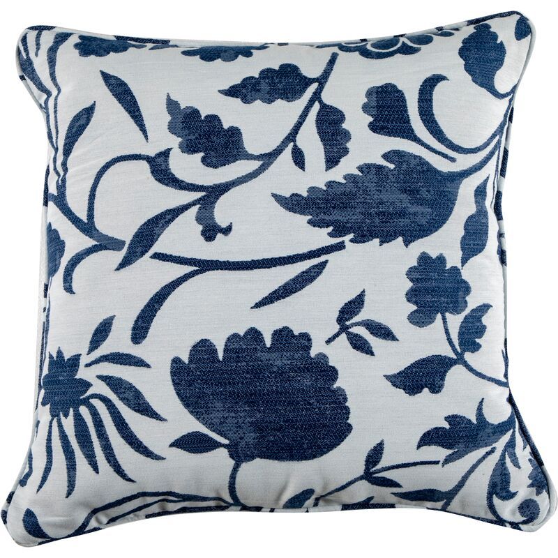 Layla Outdoor Pillow, Dolce Floral Indigo | One Kings Lane