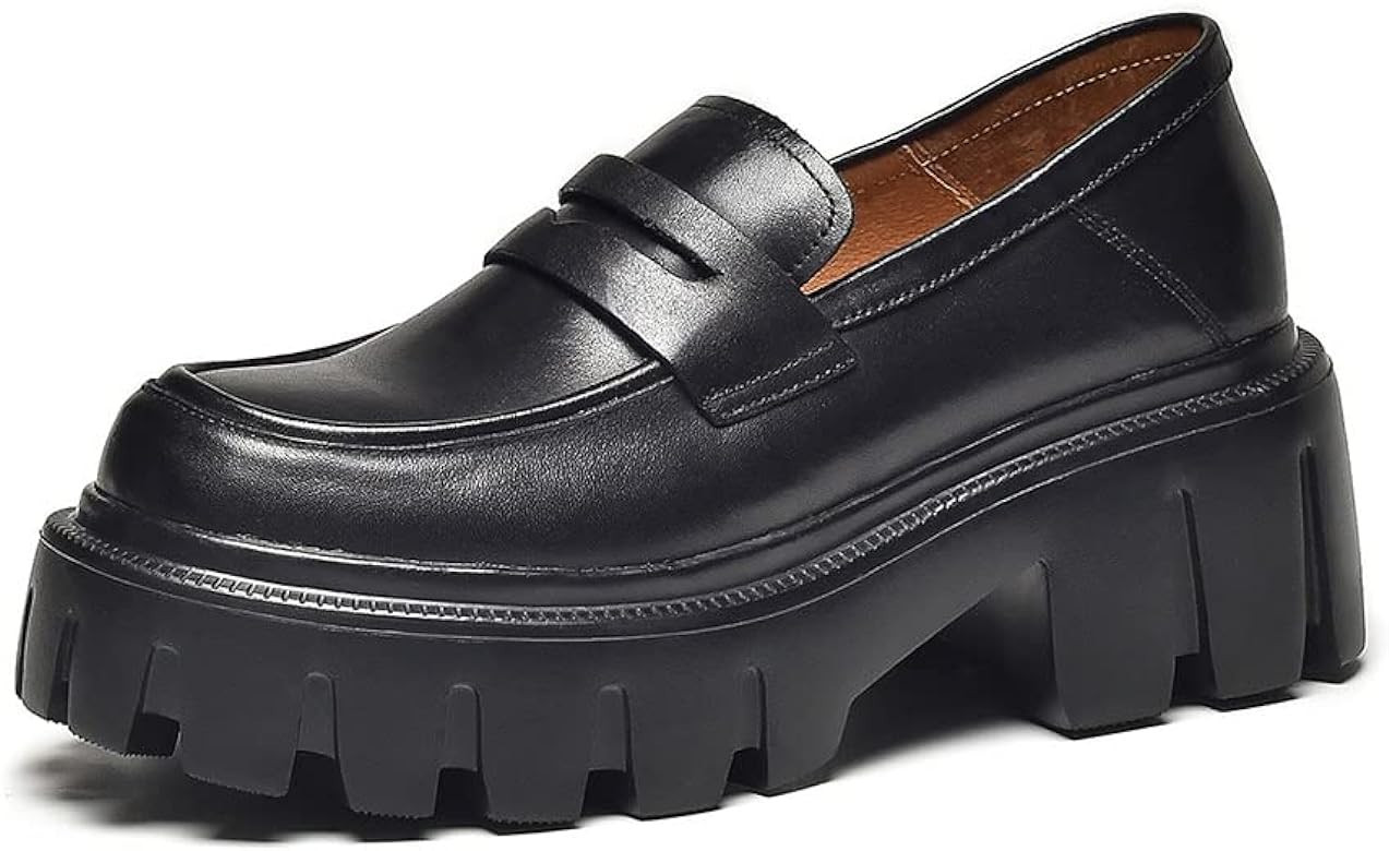 Beautoday Womens Platform Loafers, Chunky Loafers for Women, Chunky Heel Lug Sole Penny Loafers w... | Amazon (US)