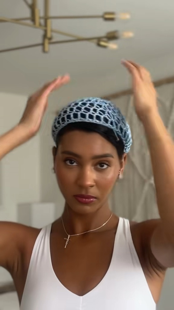 Hair wrapping net for silk presses including oil to help tame frizz without the need for more heat 

#LTKBeauty #LTKFindsUnder50