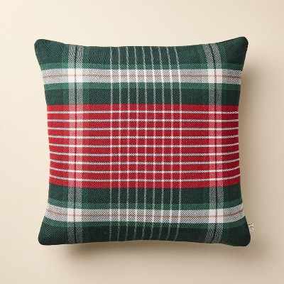 18"x18" Plaid Square Toss Pillow Red/Green - Hearth & Hand™ with Magnolia | Target