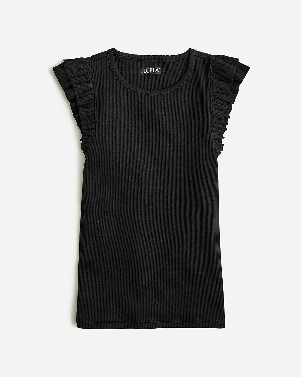 Vintage rib ruffle-sleeve shirt | J. Crew US