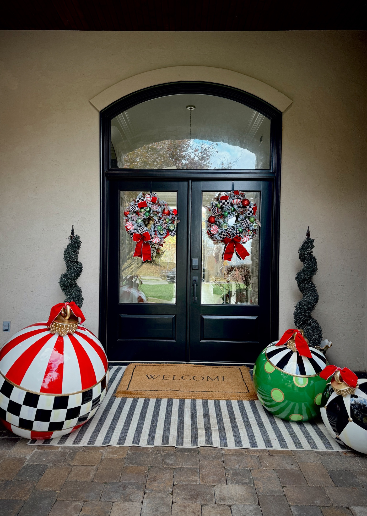 Mackenzie Childs Holiday - front door wreaths (illuminate & have a timer!) / XL ornament for outdoors

#LTKSeasonal #LTKHome #LTKHoliday