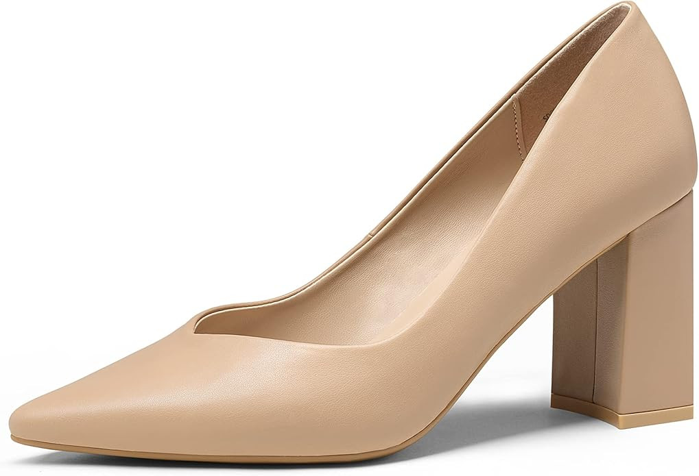 Amazon.com | DREAM PAIRS SDPU2229W Women?s High Chunky Closed Toe Block Heels Pointed Toe Wedding... | Amazon (US)