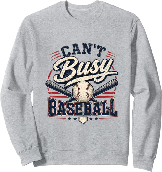 Can't Busy Baseball Vintage Retro Graphic Sweatshirt | Amazon (US)