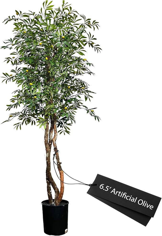 Cypress & Alabaster Handmade 6.5ft Mediterranean Olive Artificial Tree with Ethically Sourced Rea... | Amazon (US)