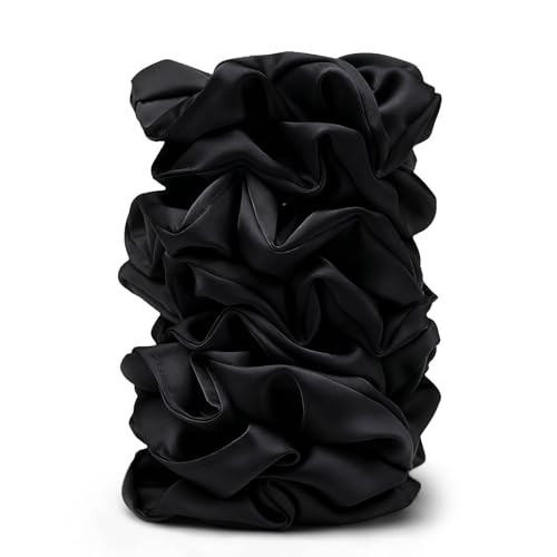 Satin Scrunchies for Women – 8PCS Black Silk Hair Ties – No Crease, Frizz-Free, Gentle Elastic Hair Bands for Thick & Thin Hair, Soft & Stylish Hair Accessories Gifts | Amazon (US)