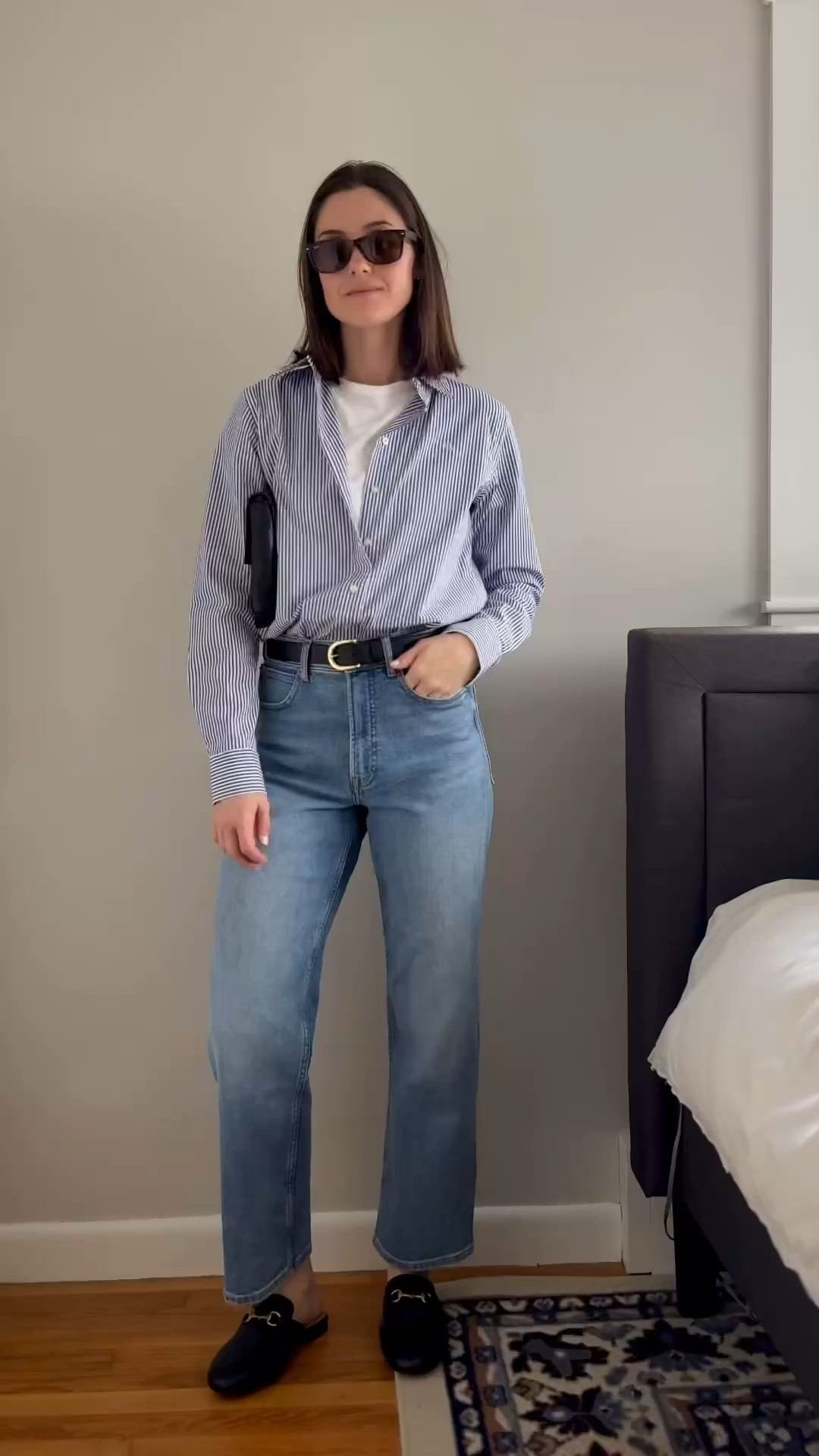 Style my outfit with me 🤍 

Striped button down | straight leg cropped denim | ootd | outfit of the day | styling advice | mules 

#LTKgrwm #LTKootd