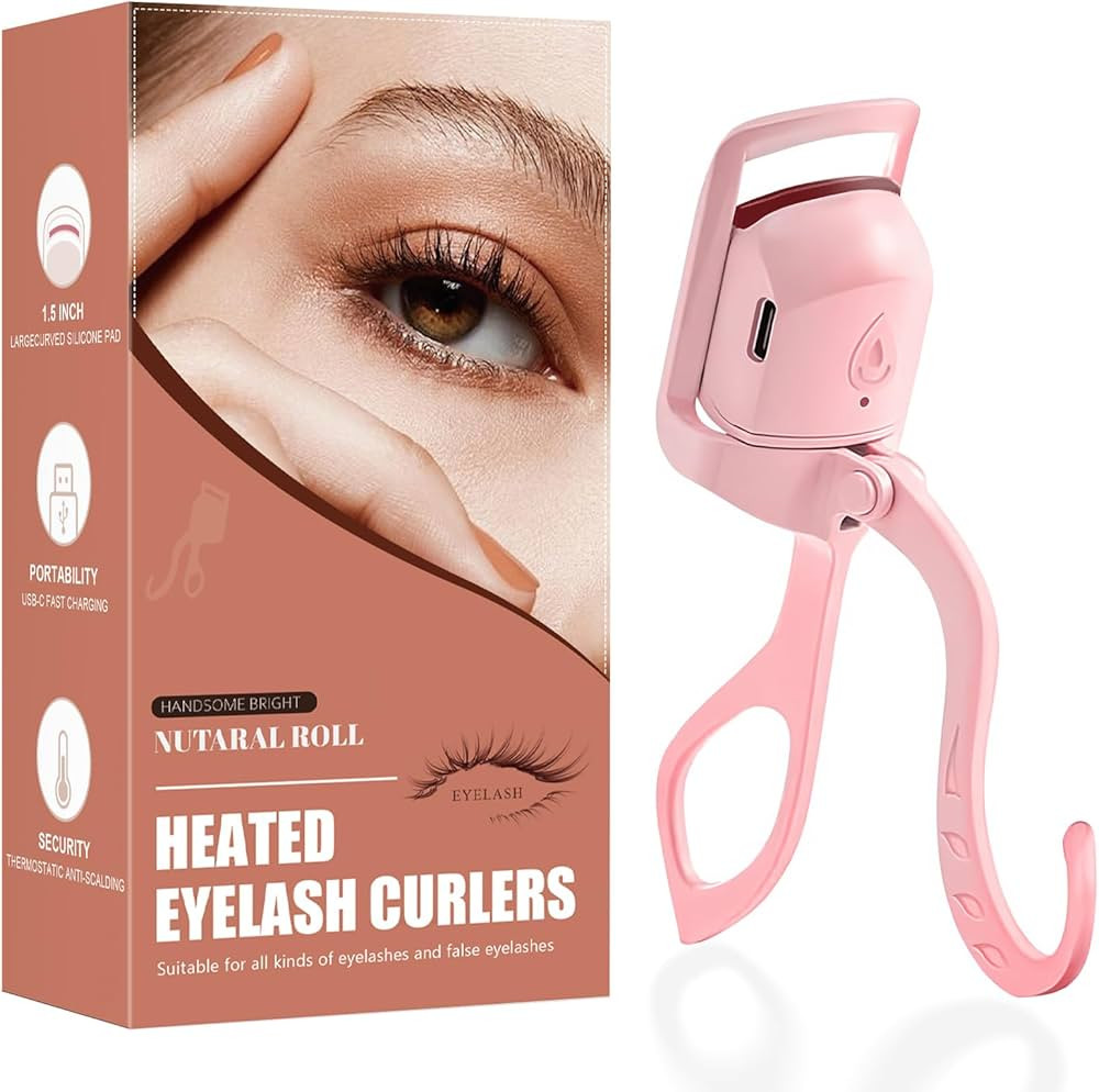 2025 C-Shaped Heated Eyelash Curler Fast Heat Up in 8s - Rechargeable Electric Eyelash Curler for... | Amazon (US)