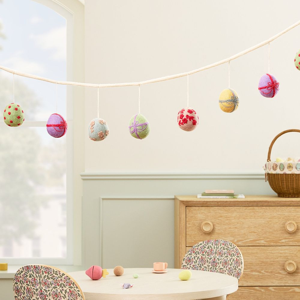 Pink Chicken Felt Easter Egg Garland | West Elm (US)