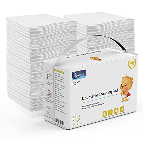 Disposable Changing Pad Liners (100 Pack) Super Soft, Disposable Changing Pads, Ultra Absorbent & Waterproof - Covers Any Surface for Mess Free Baby Diaper Changes (White) | Amazon (US)