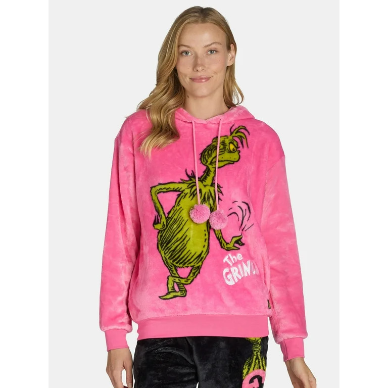 Dr. Seuss Women’s The Grinch Plush Graphic Hoodie, Sizes XXS-XXL | Walmart (US)