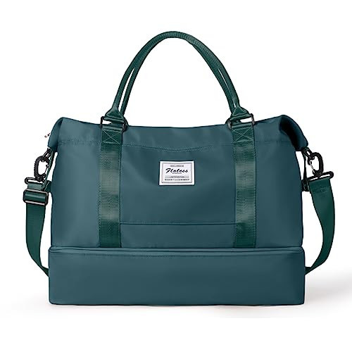 Travel Duffel Bag with Shoes Compartment, Weekender Overnight Bag for Women,Carry on Personal Item | Amazon (US)