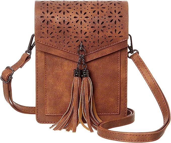 INICAT Fringe Thicher Pocket Small Purse Crossbody Cell Phone Purse Bags for Women | Amazon (US)