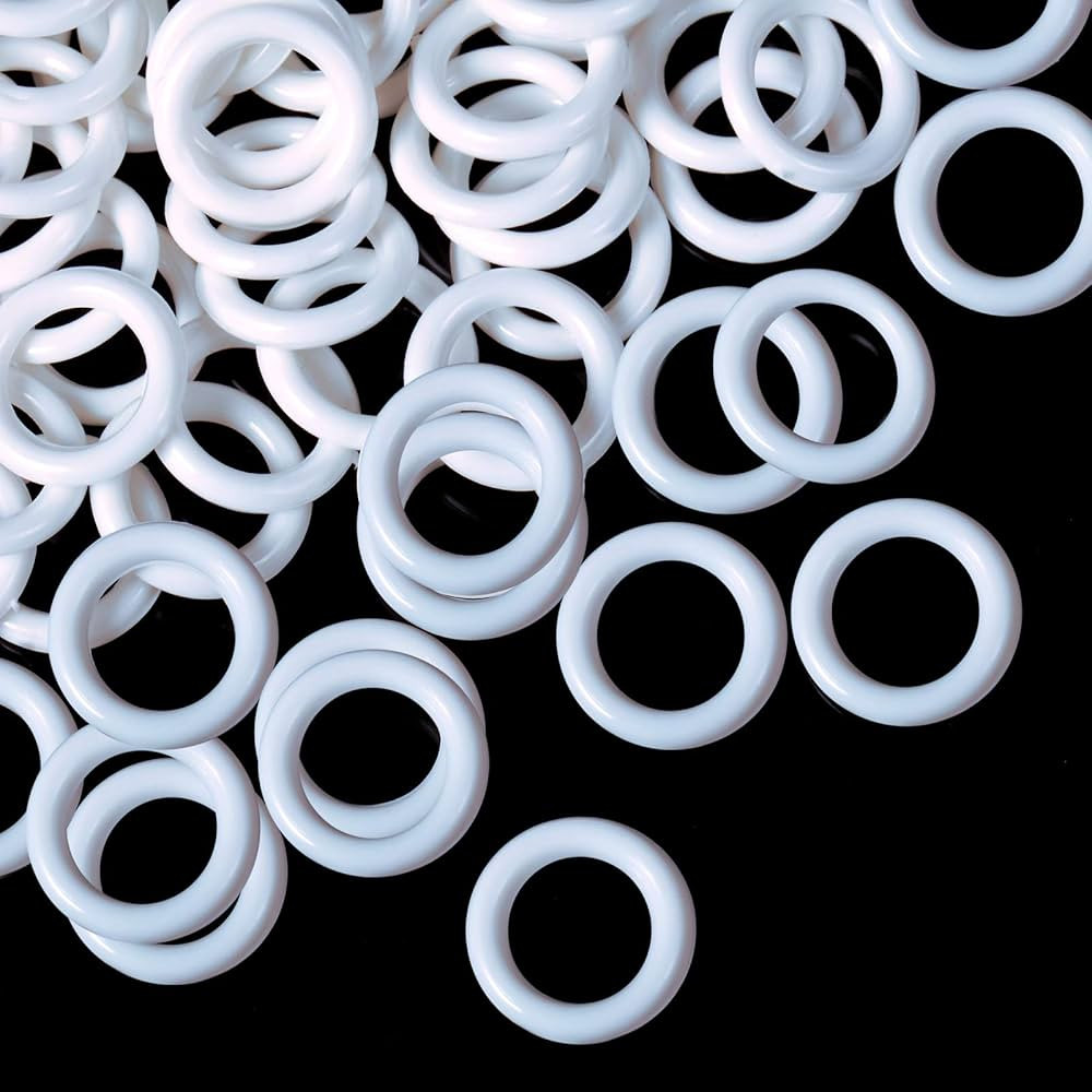 Boao 100 Pieces Roman Blind Curtain Rings, O-Rings Plastic Rings for Roman Shades (White, 16 mm) | Amazon (US)