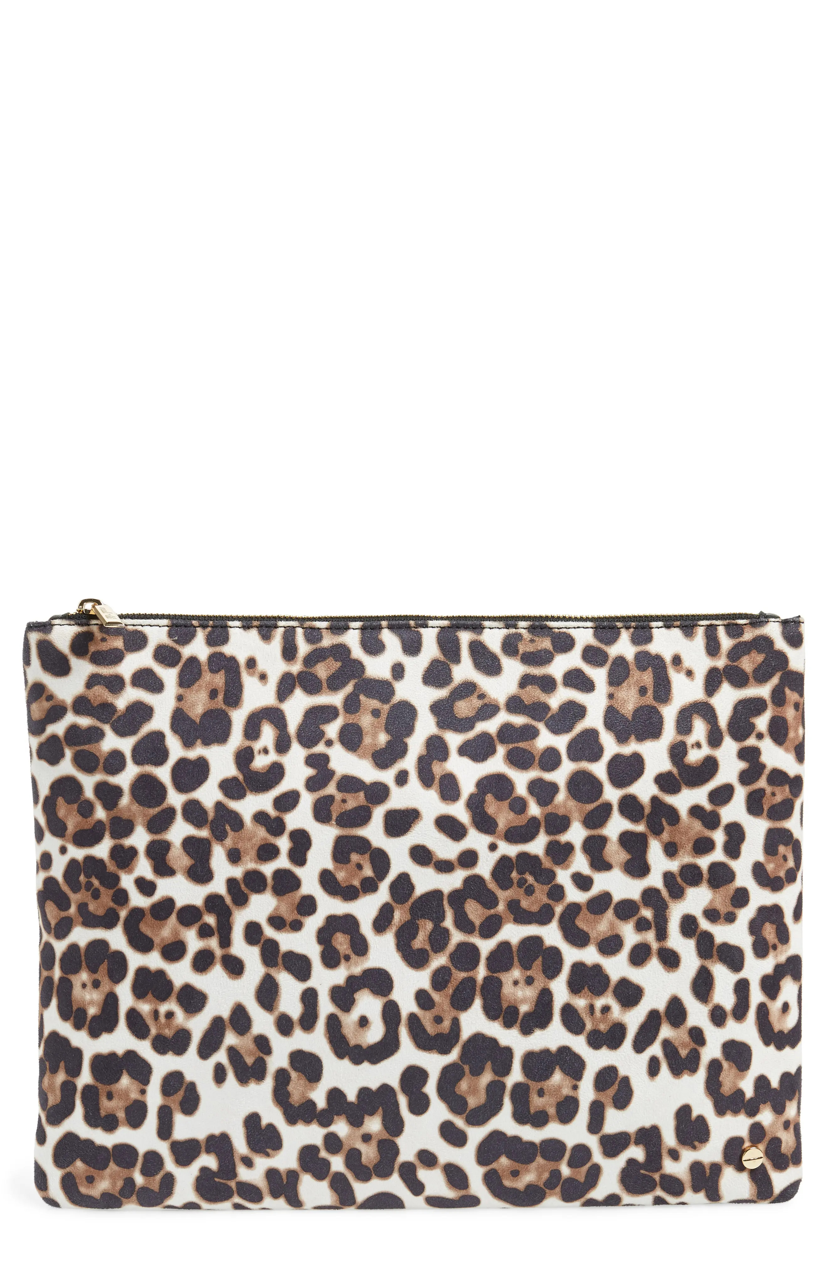 Mali + Lili Molly Leopard Print Vegan Leather Clutch | Nordstrom