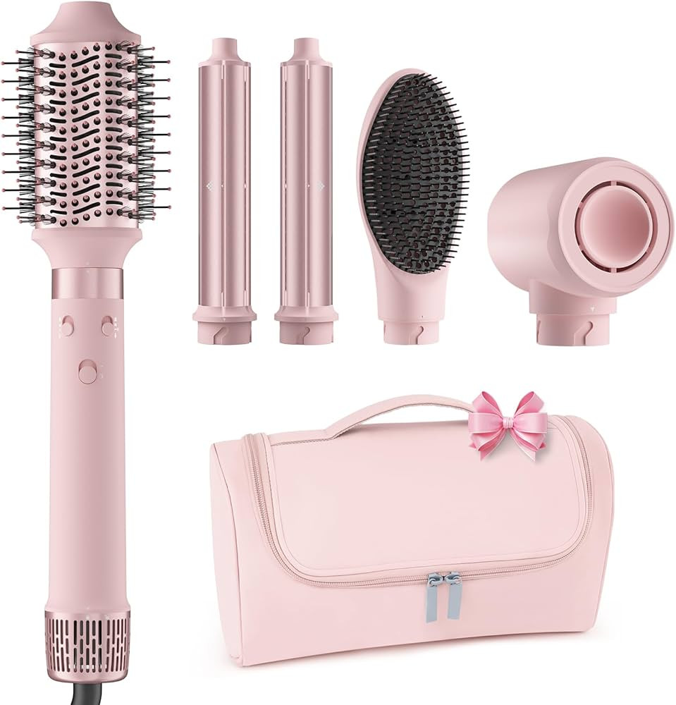 Dual Voltage Hot Air Styler Wrap - 5 in 1 Hair Dryer Brush with Fast Drying Blow Dryer, Styling, ... | Amazon (US)