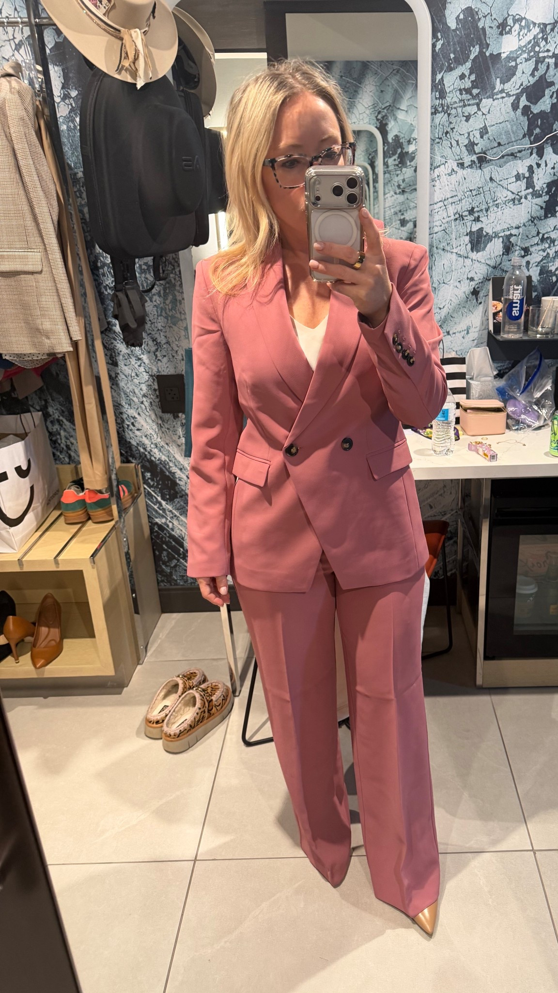 Perfect suit for spring and summer. Wearing 4 petite in pants and 2 petite in the jacket. 

#LTKWorkwear #LTKPetite #LTKOver40