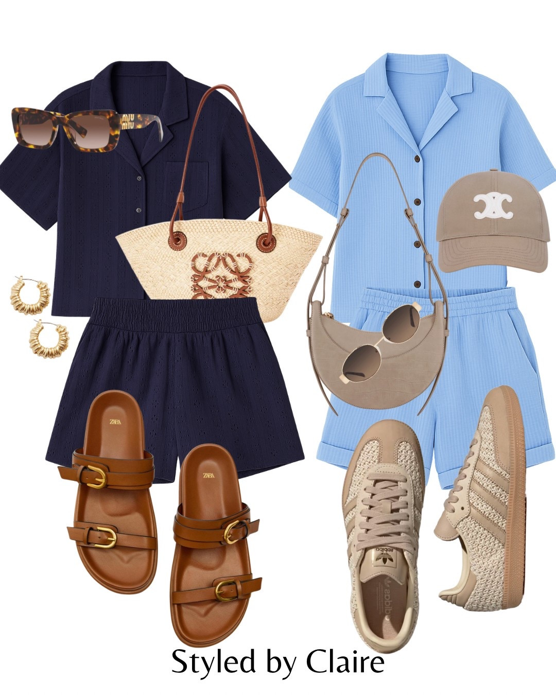SUMMER CO-ORDS🦋
Tags: asos textured shirr shirt set comfortable comfy easy to chuck on Zara sandals leather brown buckle navy baby blue Loewe raffia bag adidas raffia neutral trainers samba og sunglasses cap fashion inspo outfit ideas chic women’s casual everyday basics capsule wardrobe airport looks

#LTKsummer #LTKstyletip